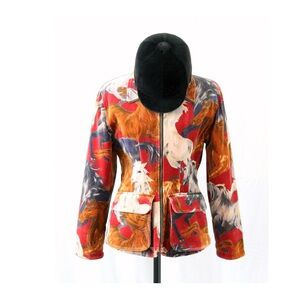 Kenzo velour horse print zip up jacket S-M